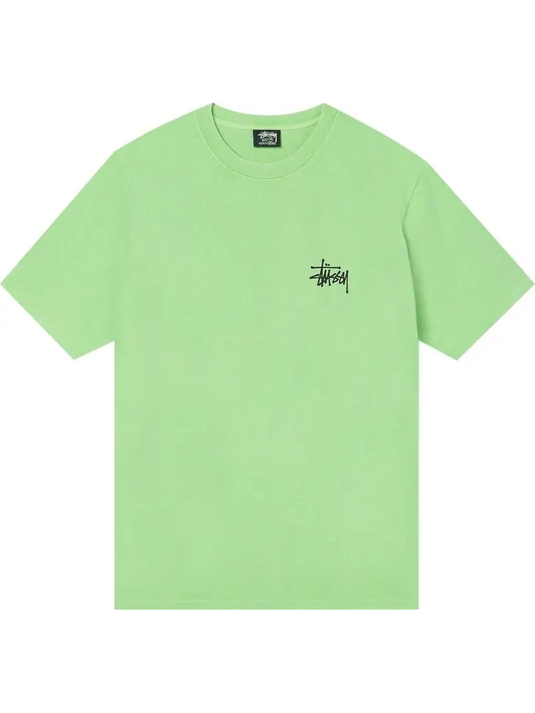 Футболка Stussy Basic Pigment Dyed Tee 'Green' — изображение 1 из 2, зеленый