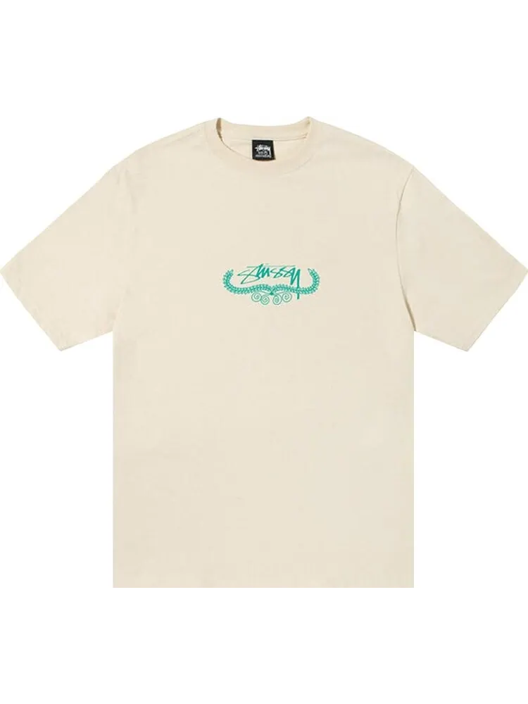 Футболка Stussy Wreath Tee 'Putty' — изображение 1 из 2, бежевый