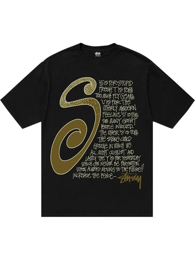 Футболка Stussy S Talk Pigment Dyed Tee 'Black' — изображение 1 из 2, черный