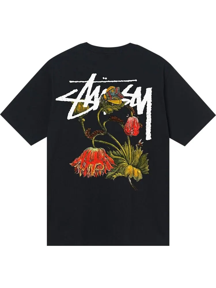 Футболка Stussy Withered Flower Tee 'Black' — изображение 2 из 2, черный