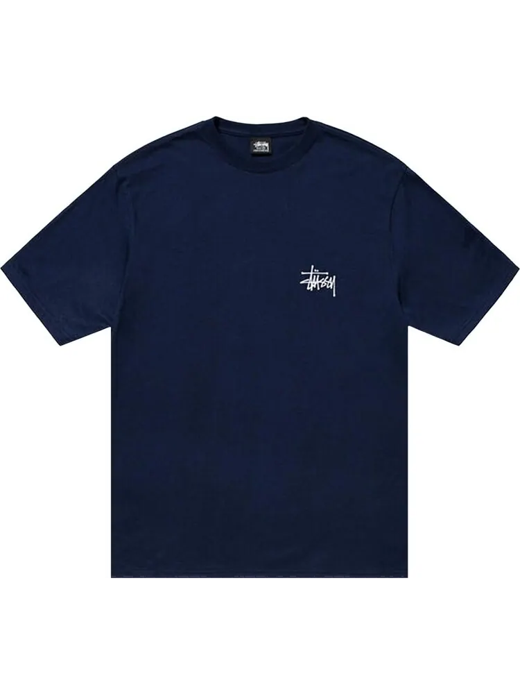Футболка Stussy Basic Tee 'Navy' — изображение 1 из 2, синий