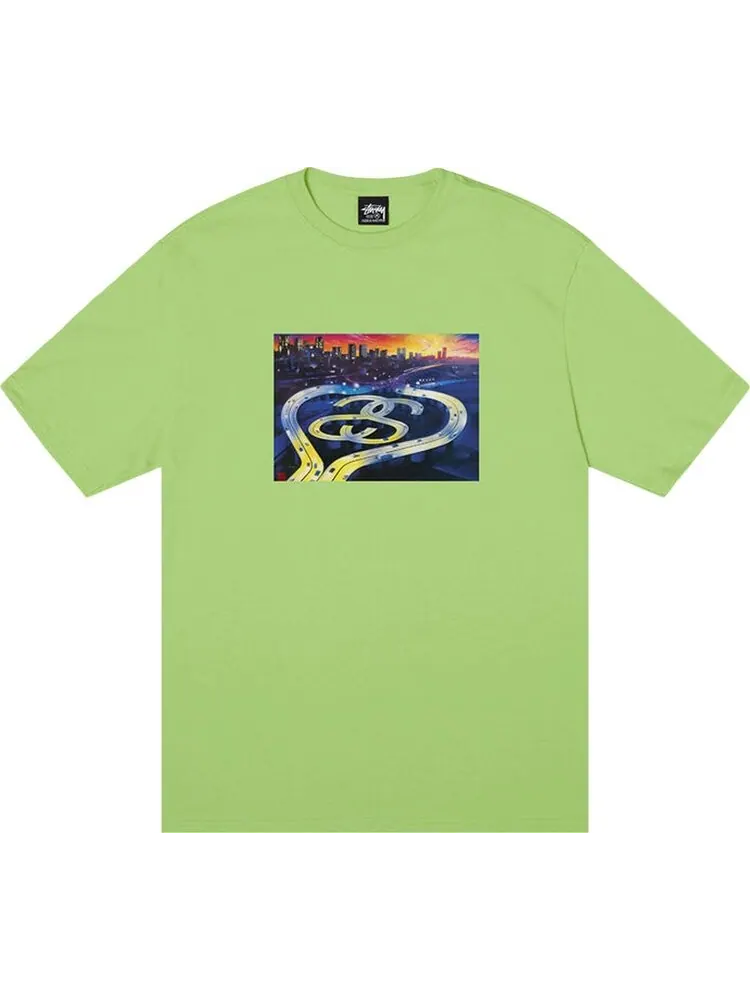 Футболка Stussy SS Highway Tee 'Tea' — изображение 1 из 2, зеленый