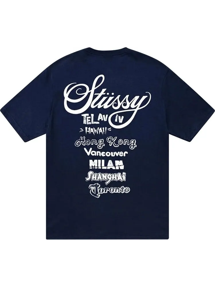 Футболка Stussy Tour Tee 'Navy' — изображение 2 из 2, синий