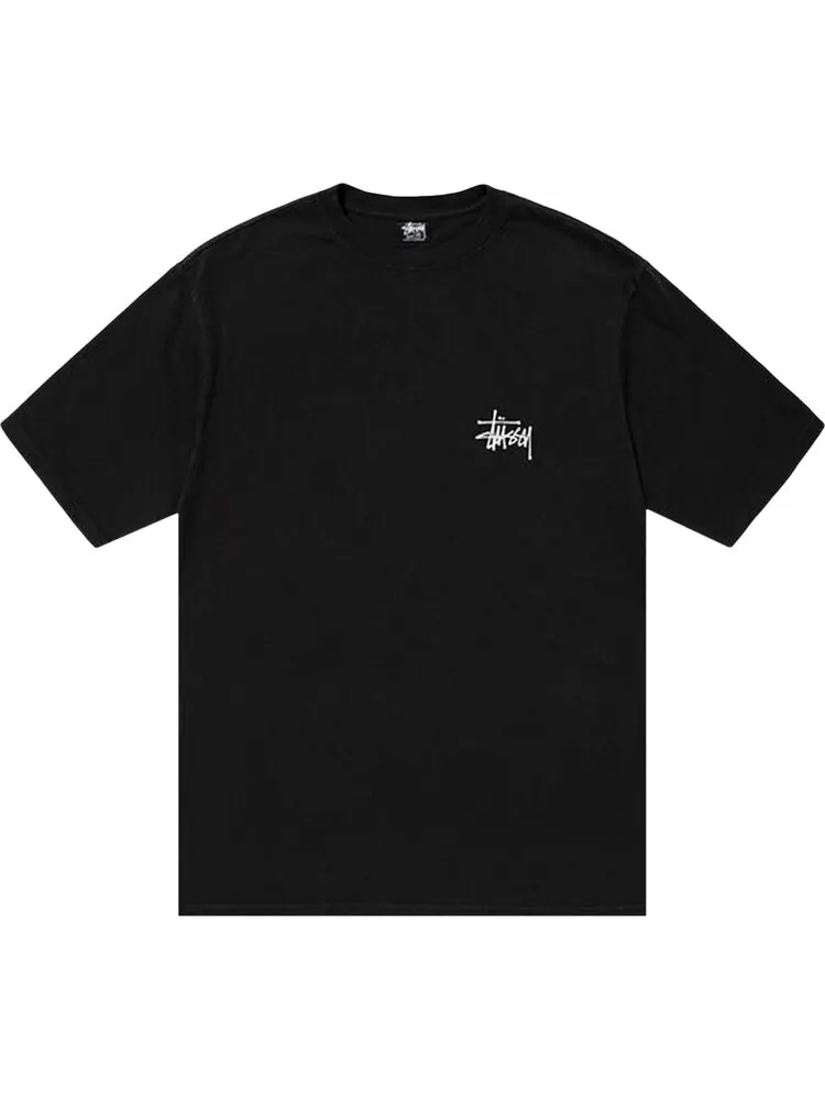 Футболка Stussy Basic Pigment Dyed Tee 'Black' — изображение 1 из 2, черный