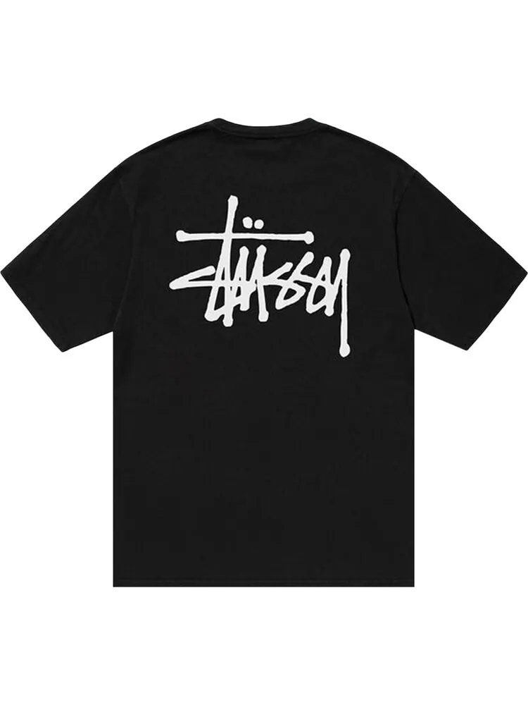 Футболка Stussy Basic Pigment Dyed Tee 'Black' — изображение 2 из 2, черный