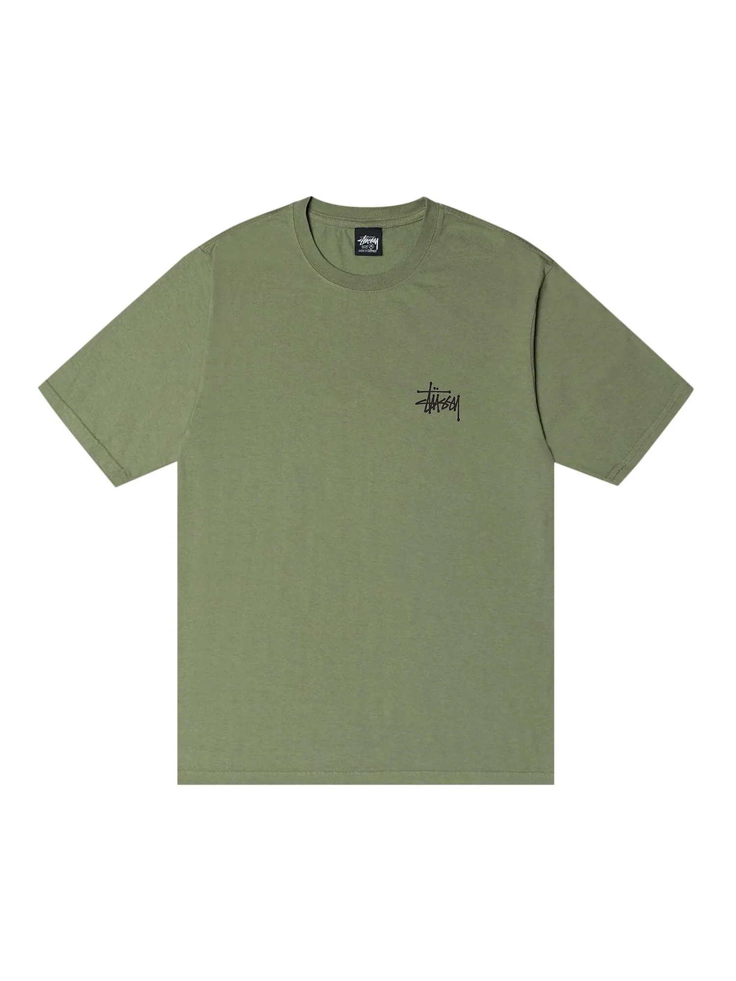 Футболка Stussy, окрашенная в базовый пигмент, Артишок