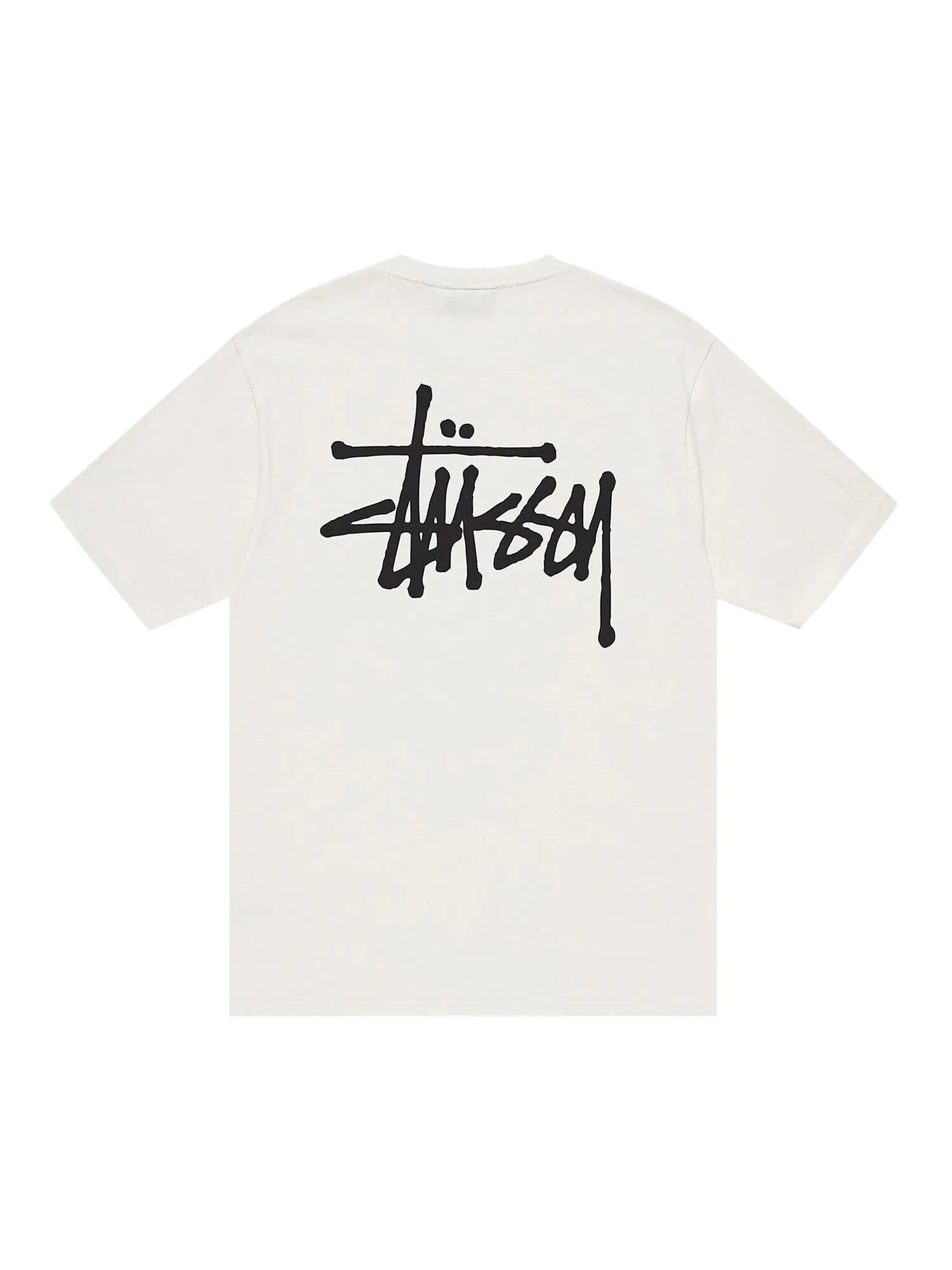Футболка Stussy Basic, окрашенная пигментом, Натуральная — изображение 2 из 2, прозрачный