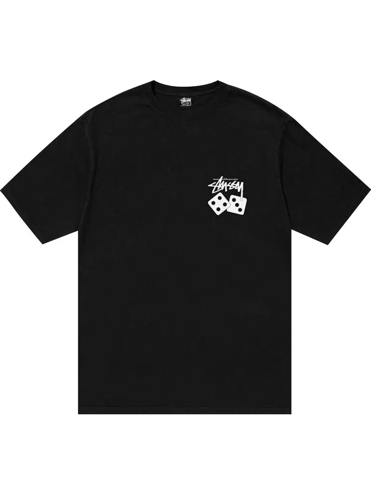 Футболка Stussy Dice Pigment Dyed Tee 'Black' — изображение 1 из 2, черный