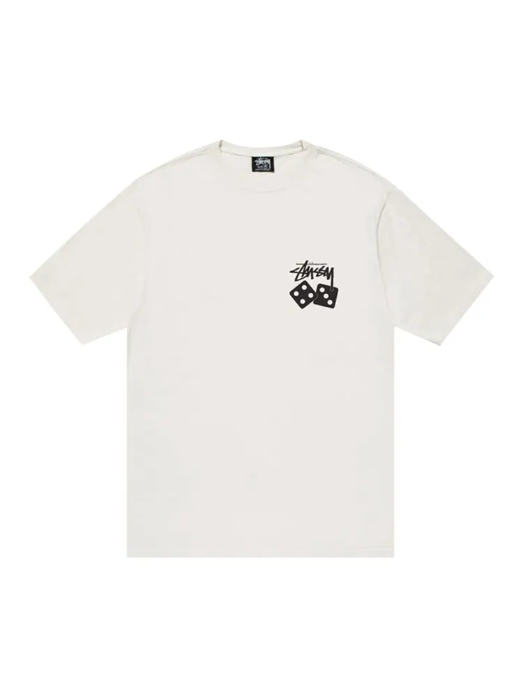 Футболка Stussy Dice Pigment Dyed Tee 'White' — изображение 1 из 2, белый