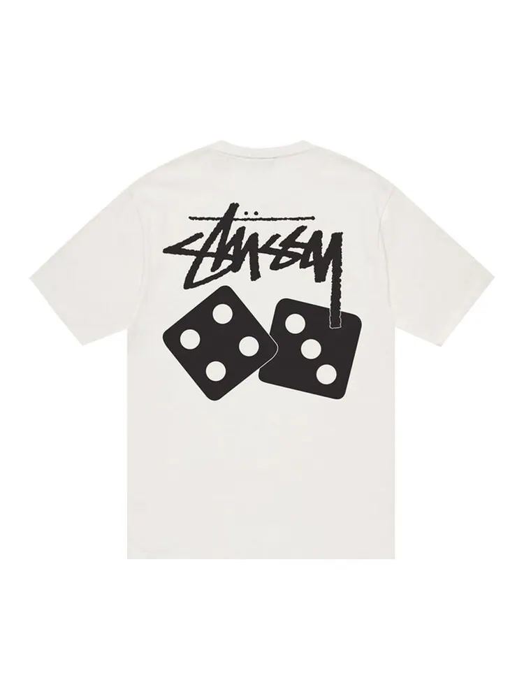 Футболка Stussy Dice Pigment Dyed Tee 'White' — изображение 2 из 2, белый