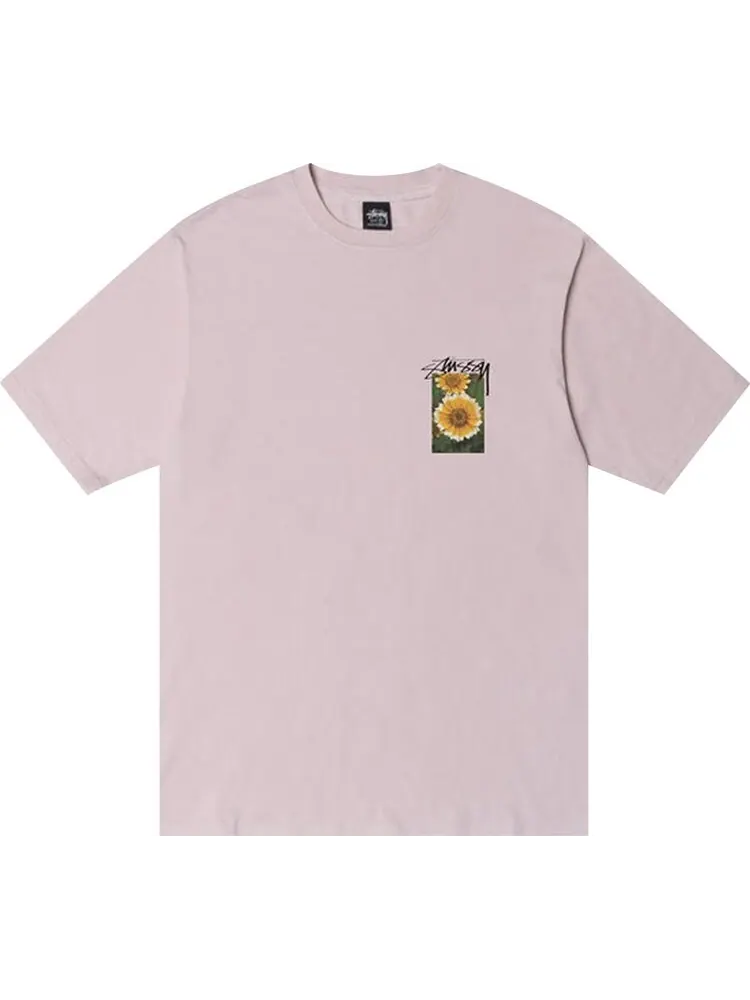 Футболка Stussy Flower Grid Pigment Dyed Tee 'Blue' — изображение 1 из 2, розовый