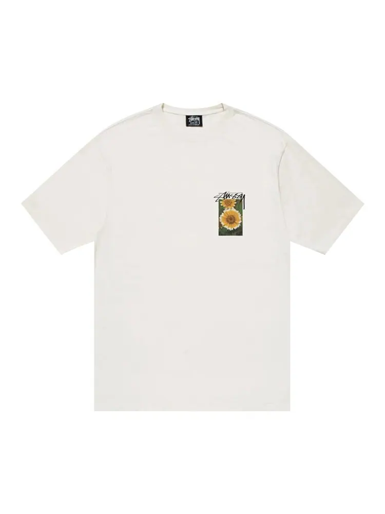 Футболка Stussy Flower Grid Pigment Dyed Tee 'Natural' — изображение 1 из 2, белый