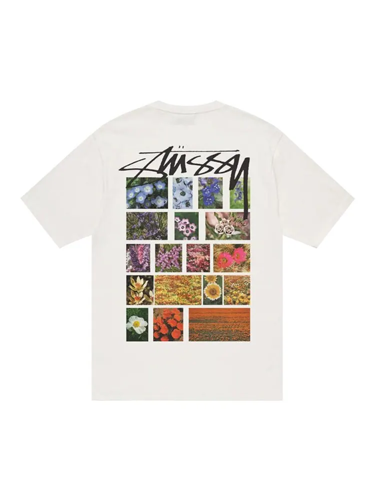 Футболка Stussy Flower Grid Pigment Dyed Tee 'Natural' — изображение 2 из 2, белый