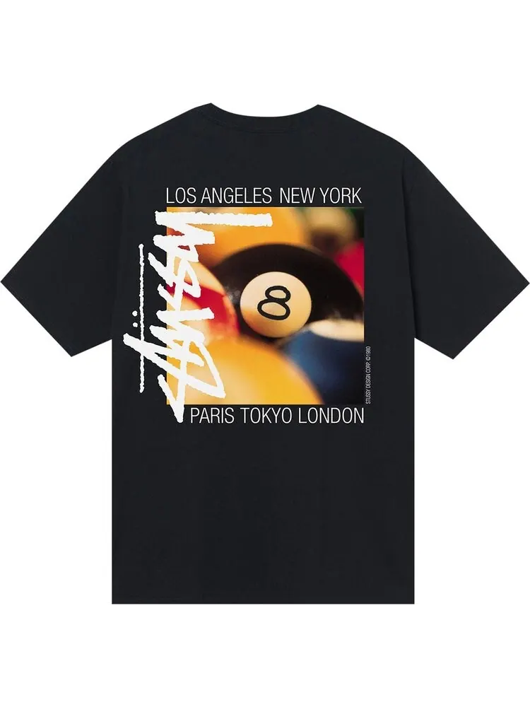 Футболка Stussy Billiards Tee 'Black' — изображение 2 из 2, черный