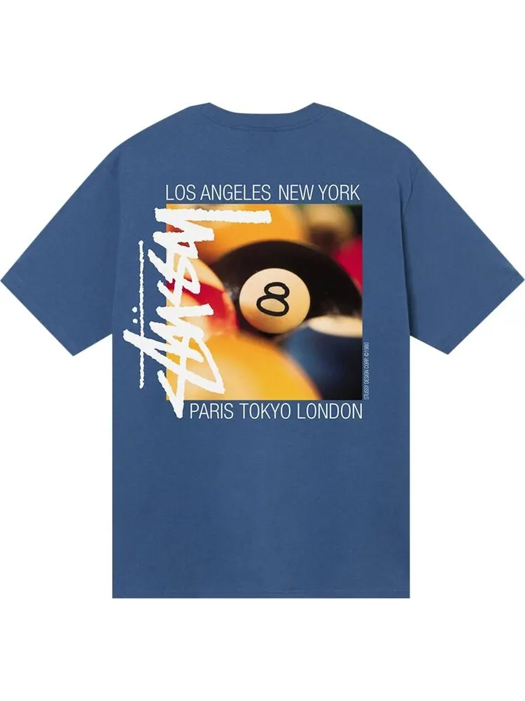 Футболка Stussy Billiards Tee 'Midnight' — изображение 2 из 2, синий