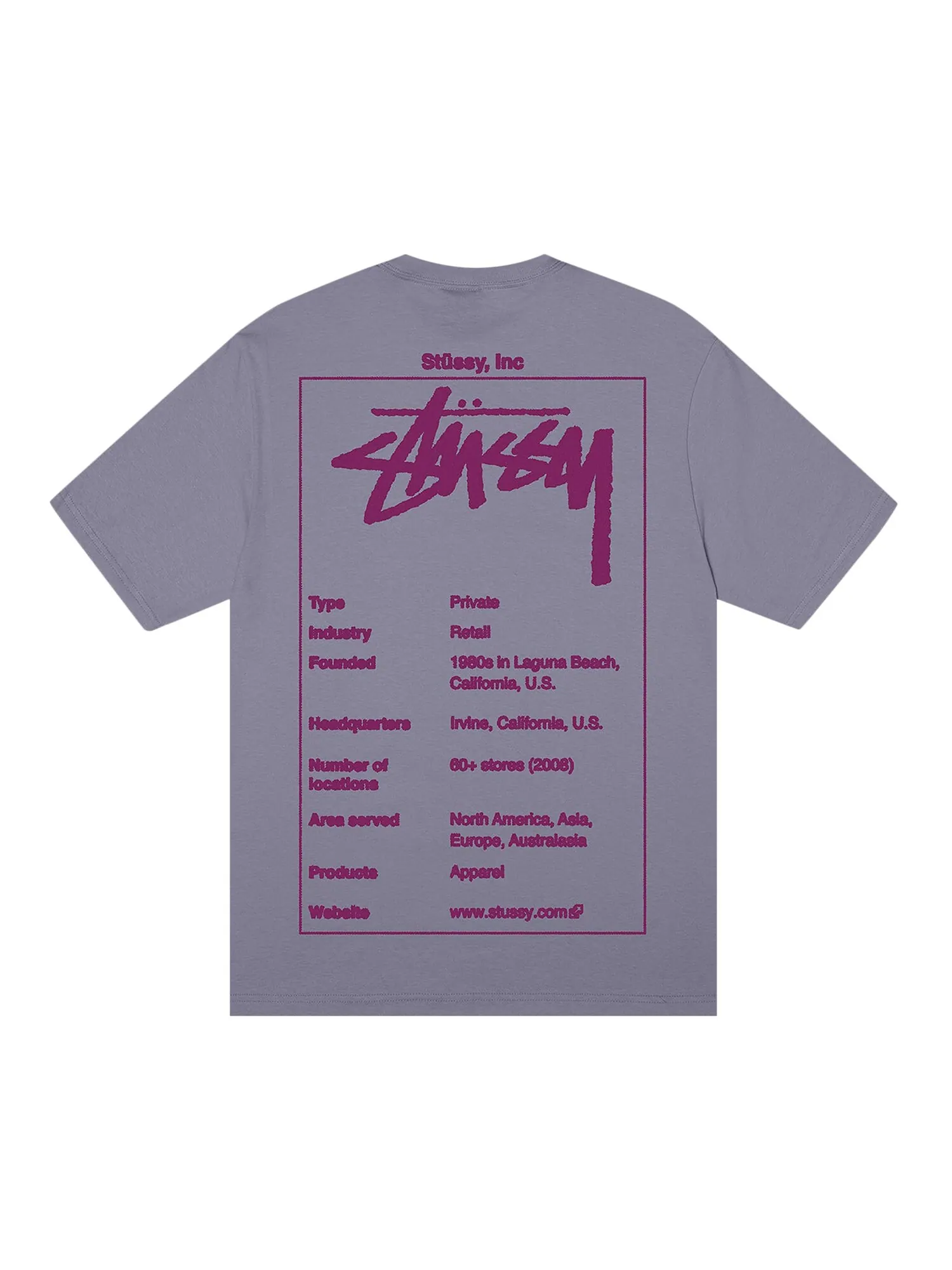 Футболка Stussy Wiki, розовато-лиловая — изображение 2 из 2, сирень
