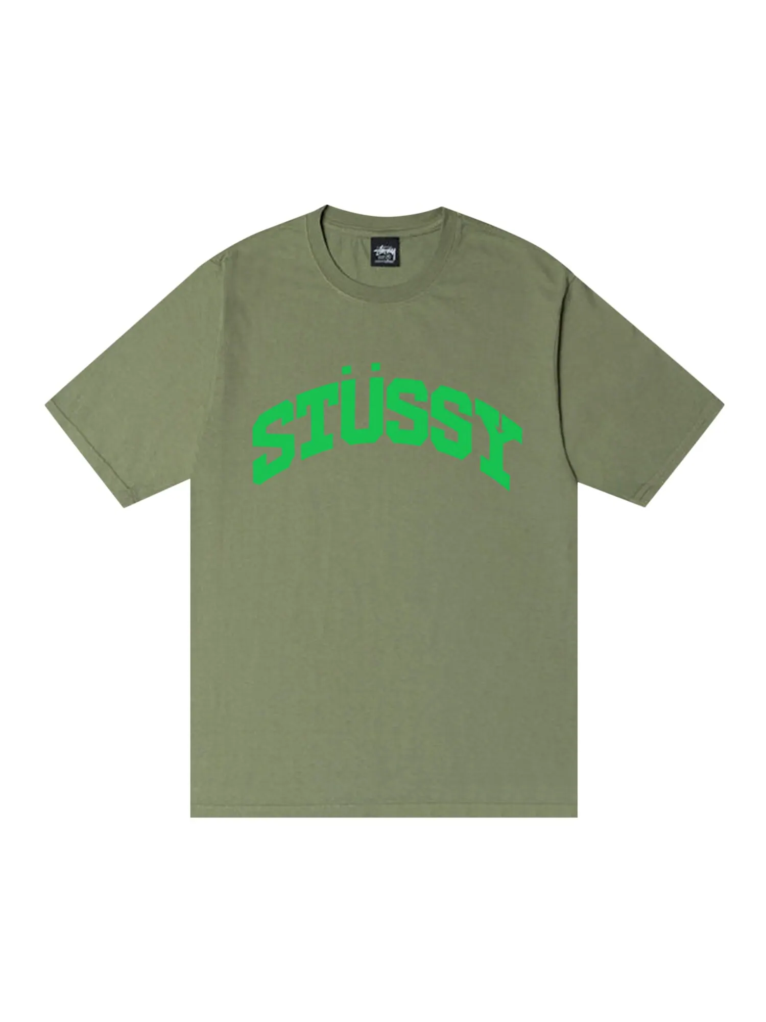 Футболка Stussy Block Sport, окрашенная в пигмент, Артишок