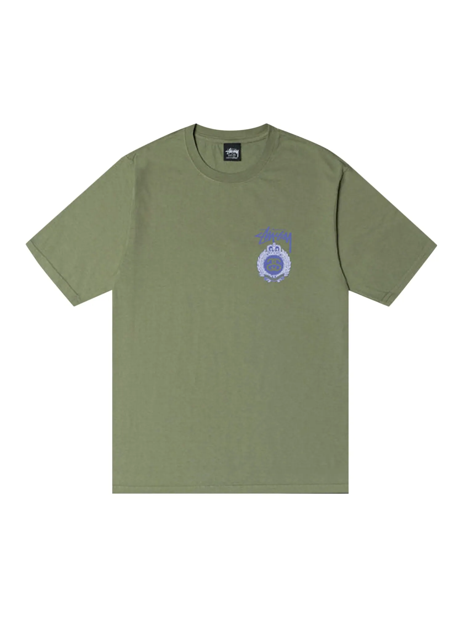 Футболка Stussy Crown Wreath, окрашенная в пигмент, Артишок