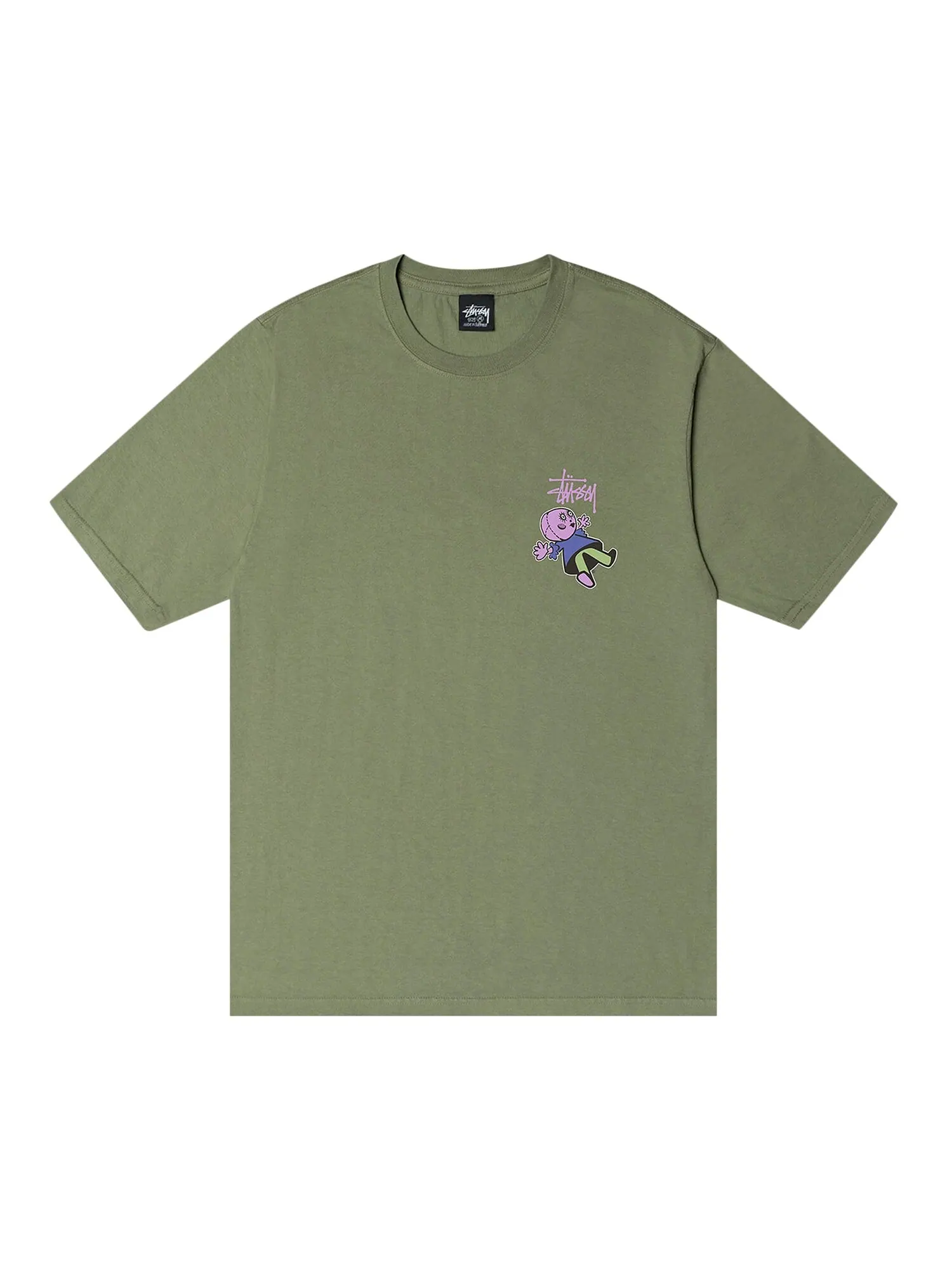 Футболка Stussy Dollie, окрашенная в пигмент, Артишок