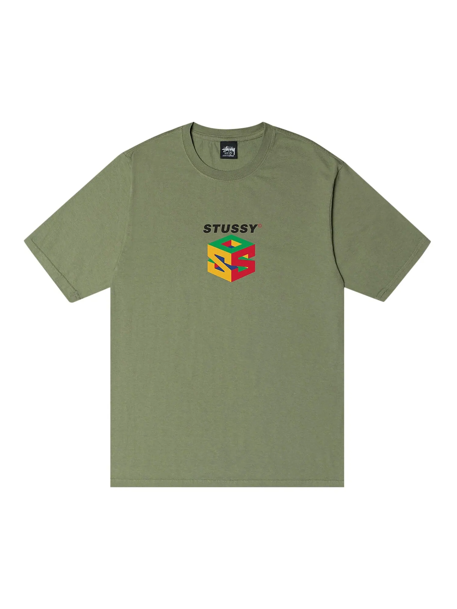 Футболка Stussy S64, окрашенная в пигмент, Артишок