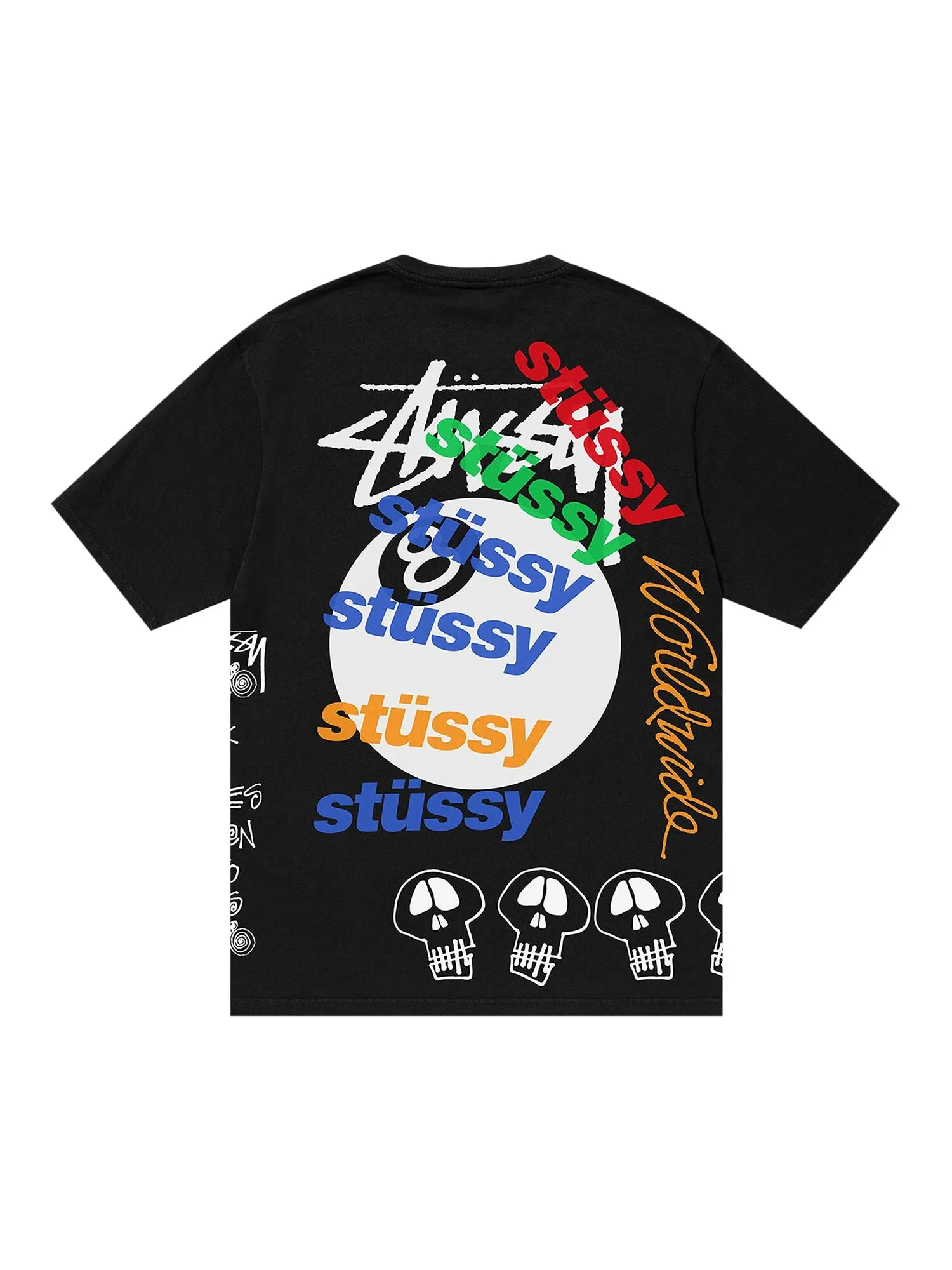 Футболка Stussy Test Strike, окрашенная в пигмент — изображение 2 из 2, черный