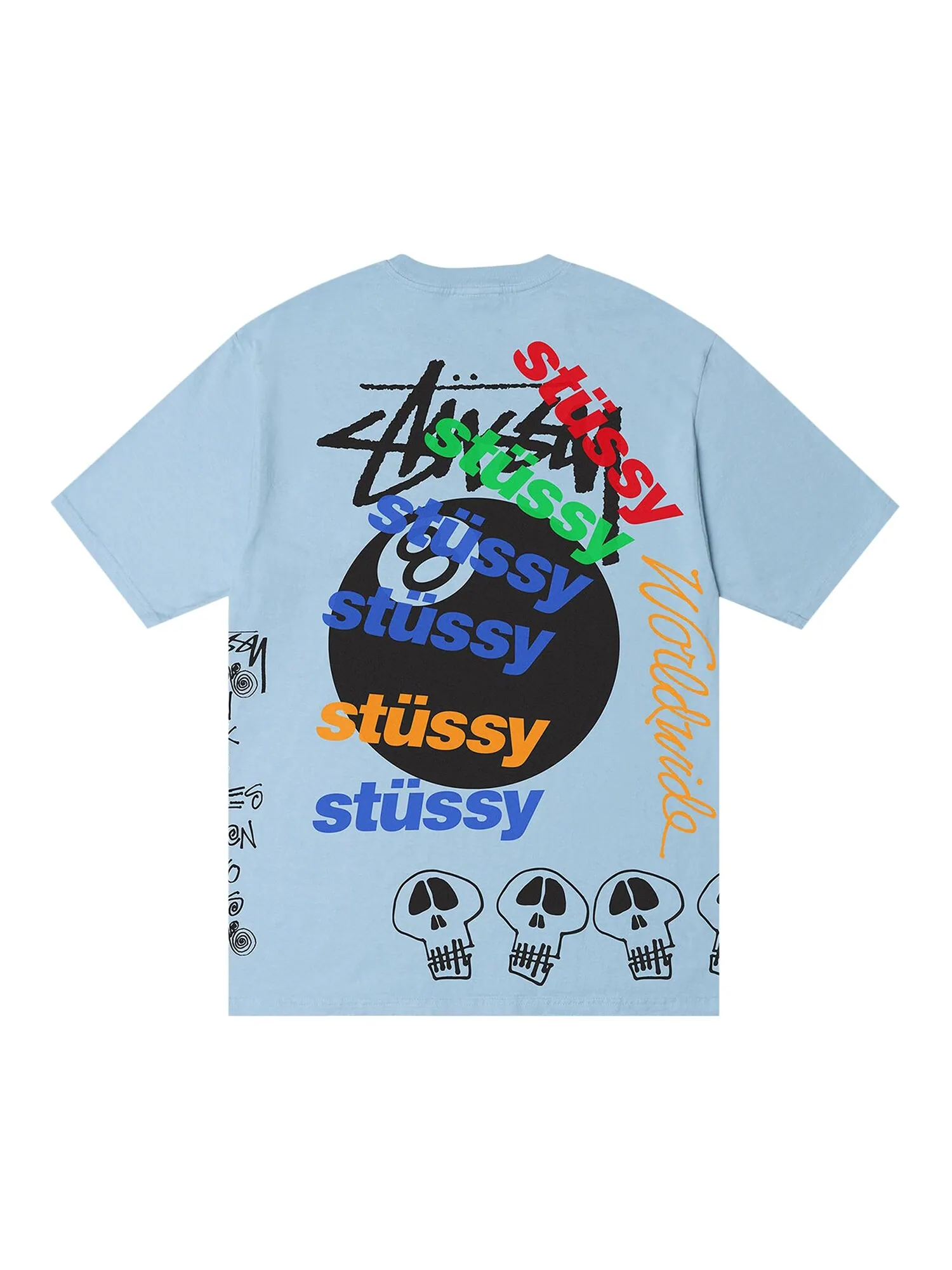 Футболка Stussy Test Strike, окрашенная в пигмент — изображение 2 из 2, синий