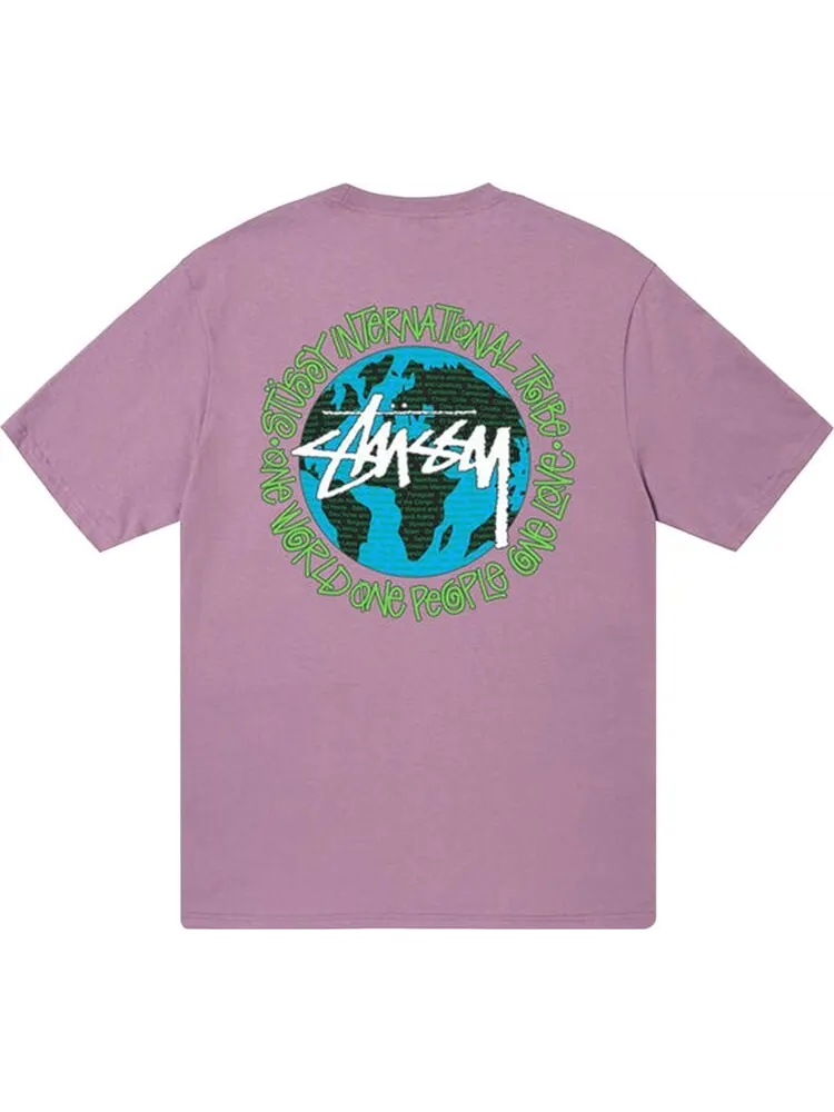 Футболка Stussy One World Tee 'Orchid' — изображение 2 из 2, фиолетовый