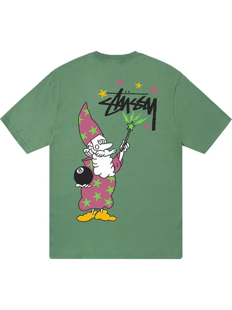 Футболка Stussy Wizard Tee 'Green' — изображение 2 из 2, зеленый