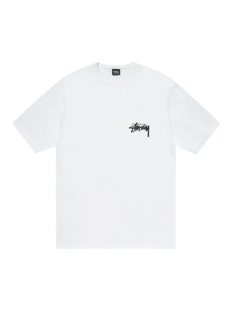Футболка Stussy Burning Stock Tee 'White' — изображение 1 из 2, белый