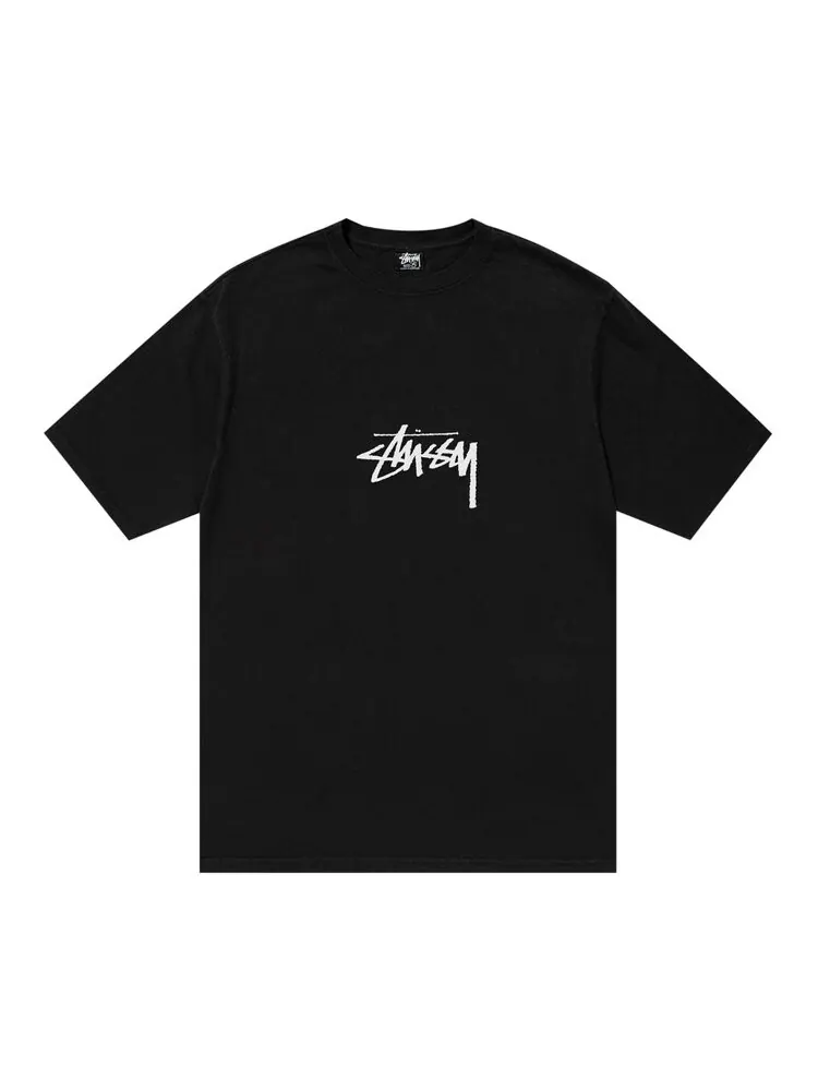 Футболка Stussy Pigment Dyed Small Stock 'Black' — изображение 1 из 2, черный