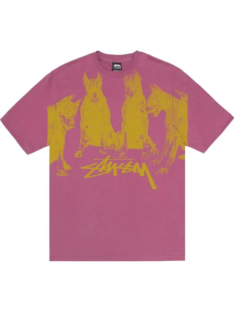 Футболка Stussy Dobermans 'Berry' — изображение 1 из 2, розовый