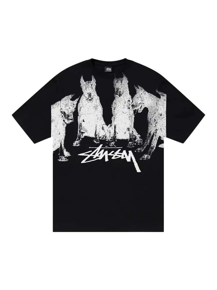 Футболка Stussy Dobermans 'Black' — изображение 1 из 2, черный