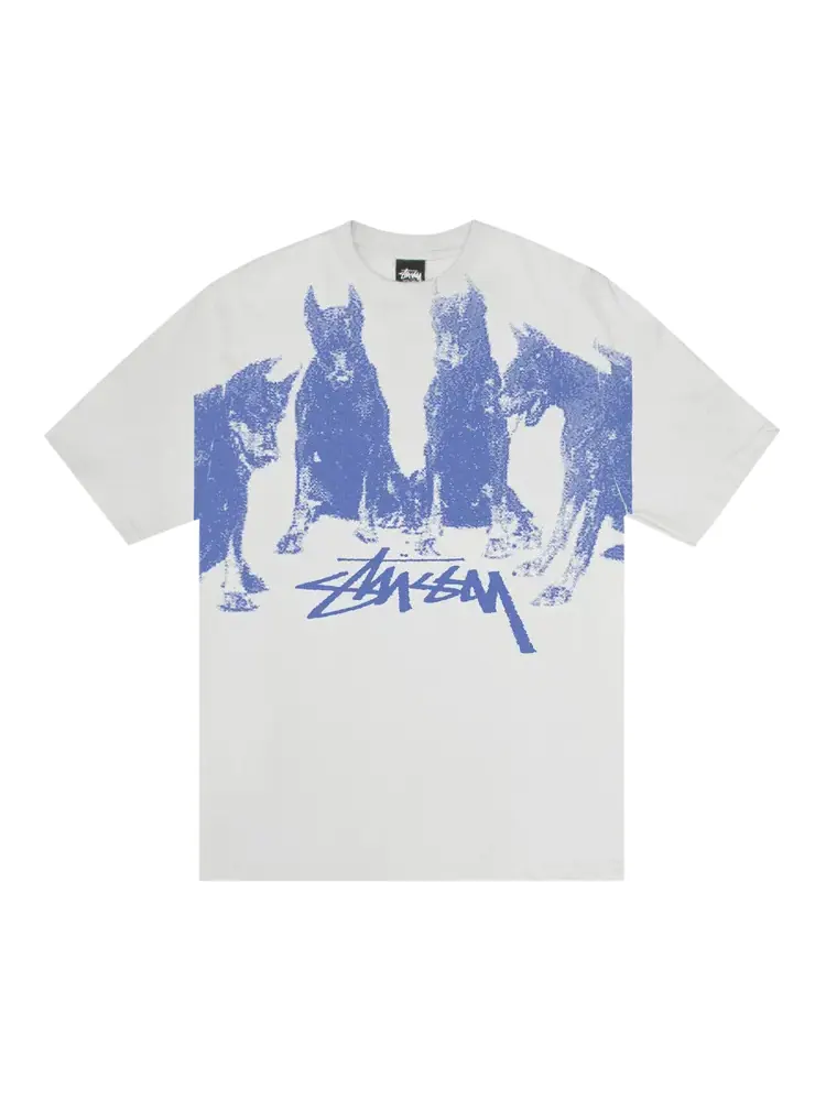 Футболка Stussy Dobermans 'Fog' — изображение 1 из 2, бежевый