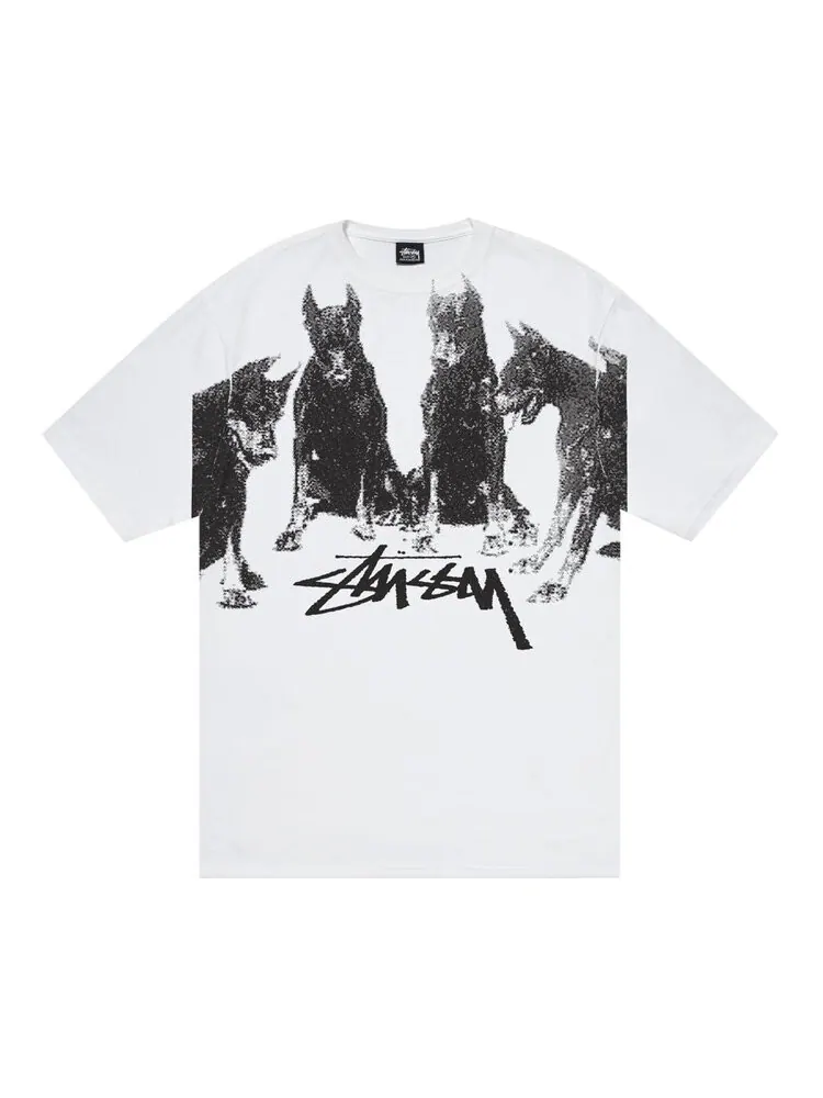 Футболка Stussy Dobermans 'White' — изображение 1 из 2, белый