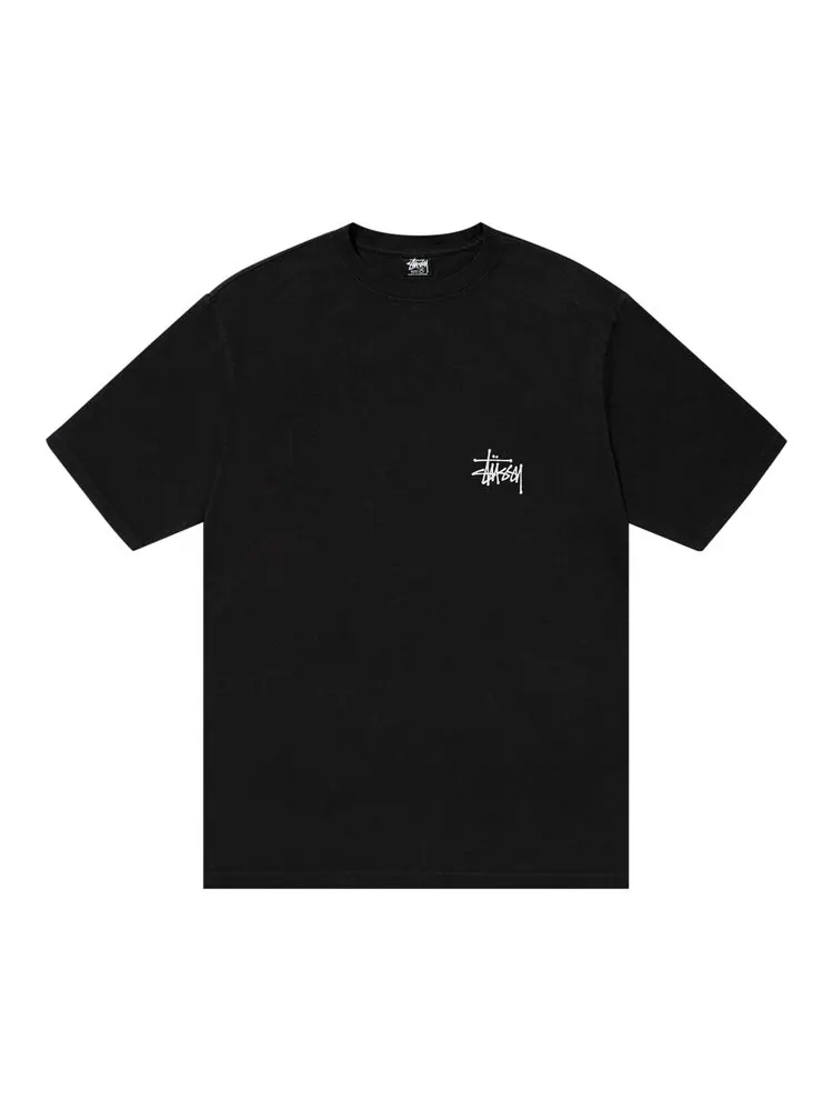 Футболка Stussy Basic Pigment Dyed Logo Tee — изображение 1 из 2, черный
