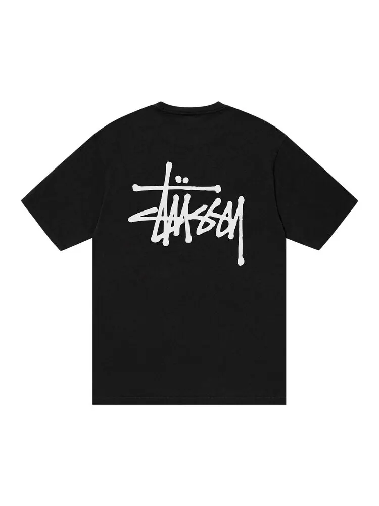 Футболка Stussy Basic Pigment Dyed Logo Tee — изображение 2 из 2, черный