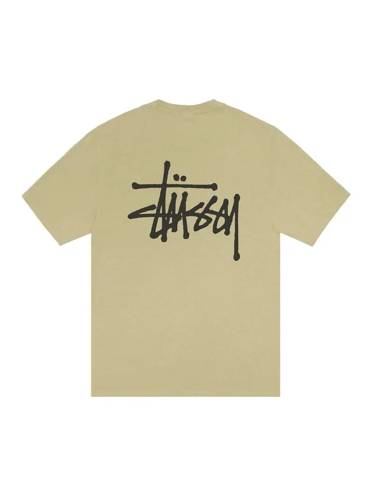 Футболка Stussy Basic Tee Pigment Dyed, Elm — изображение 2 из 2, зеленый