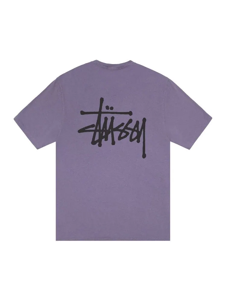 Футболка Stussy Basic Tee Pigment Dyed — изображение 2 из 2, фиолетовый