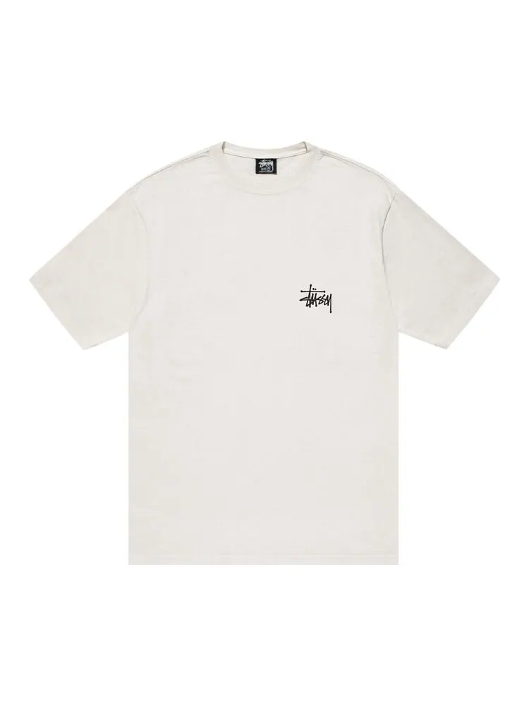 Футболка Stussy Basic Pigment Dyed Logo Tee — изображение 1 из 2, бежевый