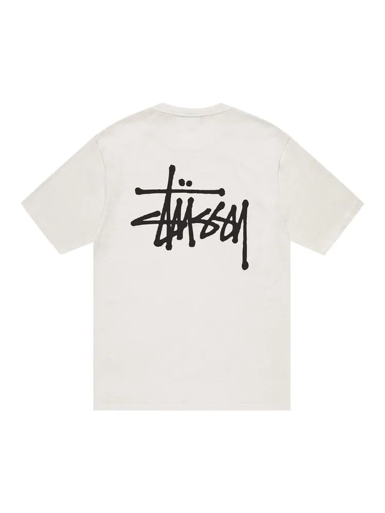 Футболка Stussy Basic Pigment Dyed Logo Tee — изображение 2 из 2, бежевый