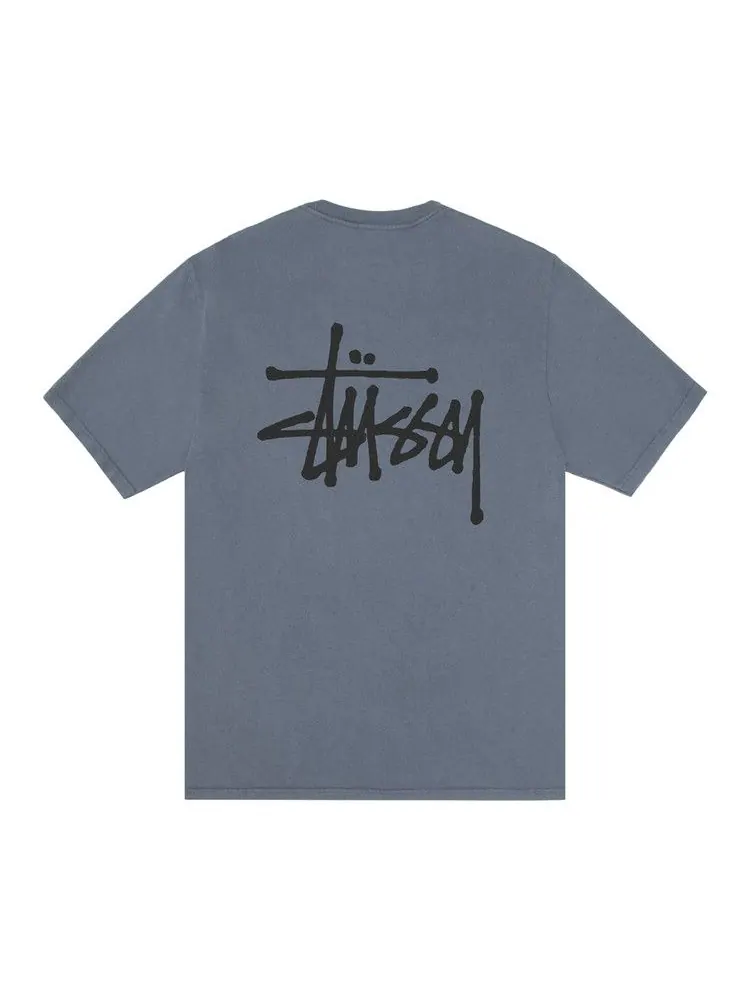 Футболка Stussy Basic Tee Pigment Dyed — изображение 2 из 2, темно-синий