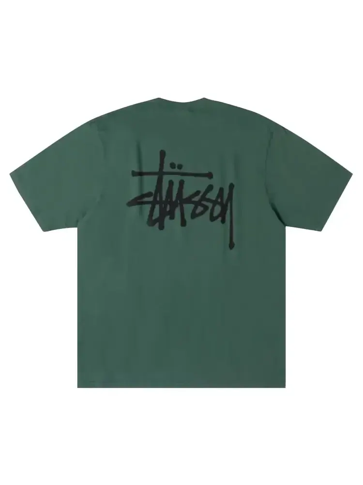 Футболка Stussy Basic Pigment Dyed Tee — изображение 2 из 2, зеленый