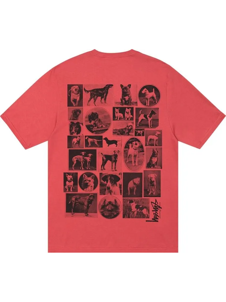 Футболка Stussy Dog Collage 'Pepper' — изображение 2 из 2, красный