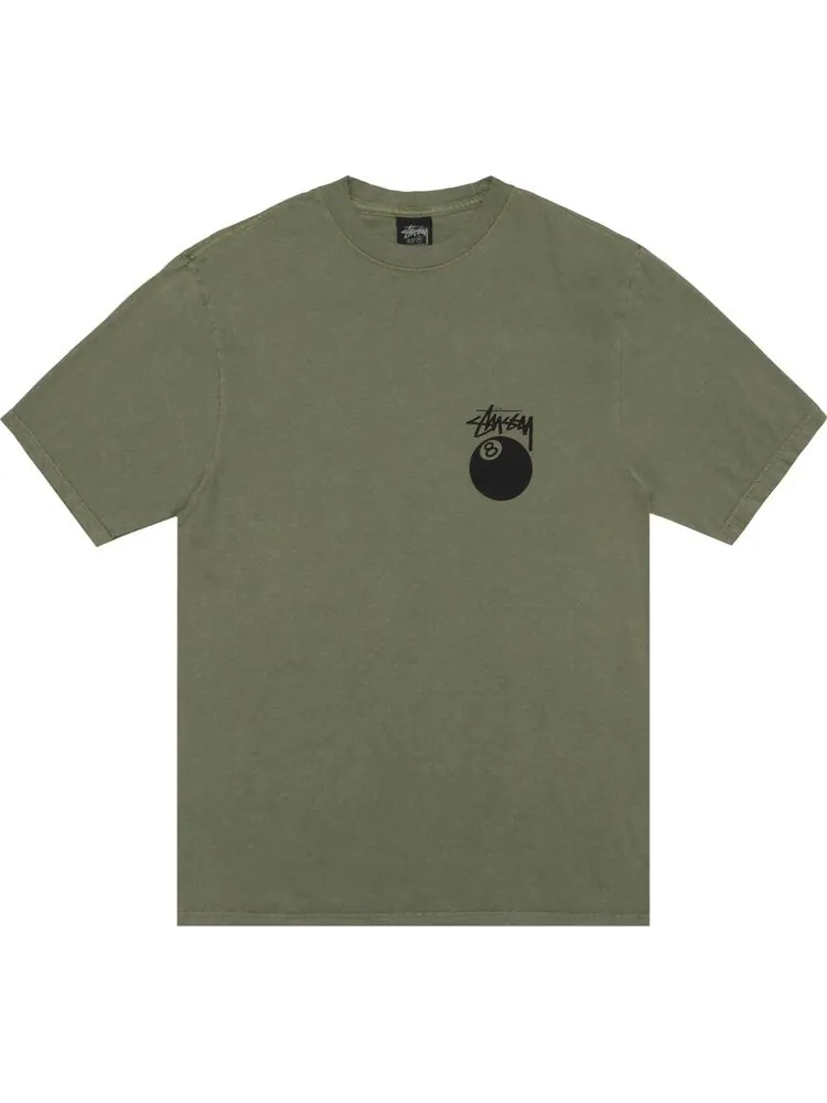 Футболка Stussy 8 Ball 'Olive' — изображение 1 из 2, зеленый