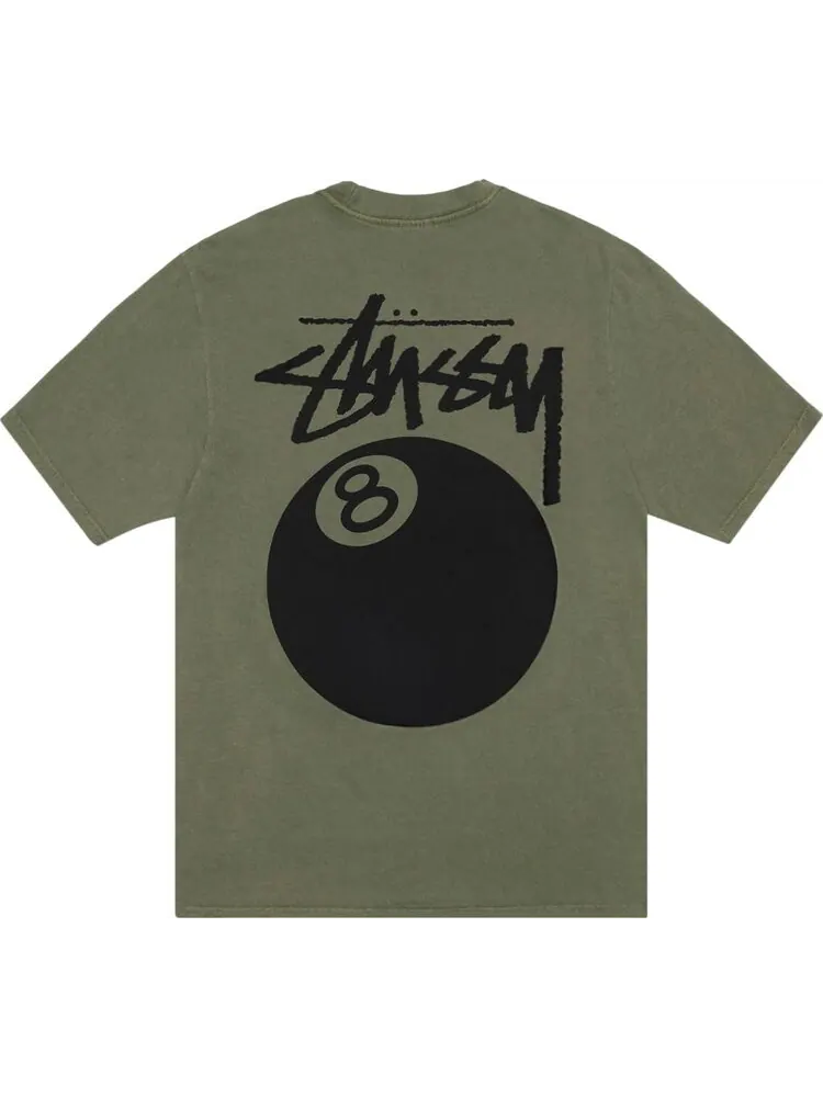 Футболка Stussy 8 Ball 'Olive' — изображение 2 из 2, зеленый