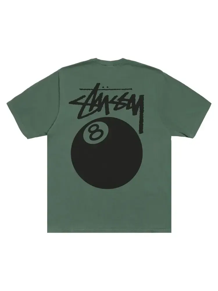 Футболка Stussy 8 Ball Tee, окрашенная пигментом, цвет «сосна» — изображение 2 из 2