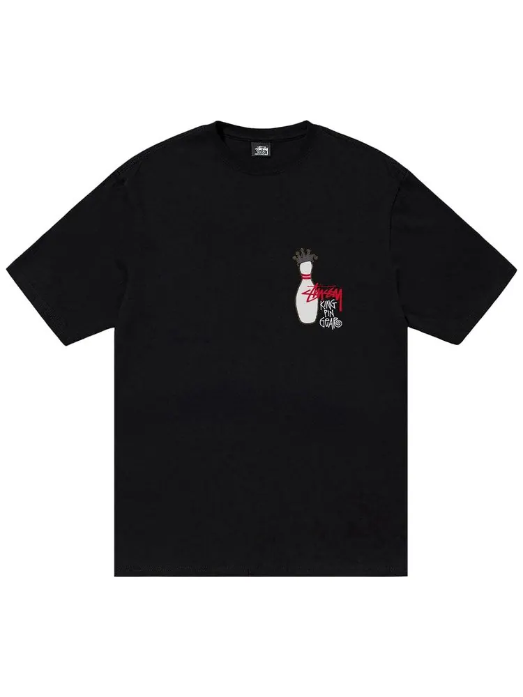 Футболка Stussy Pigment Dyed Kingpin Tee 'Black' — изображение 1 из 2, черный