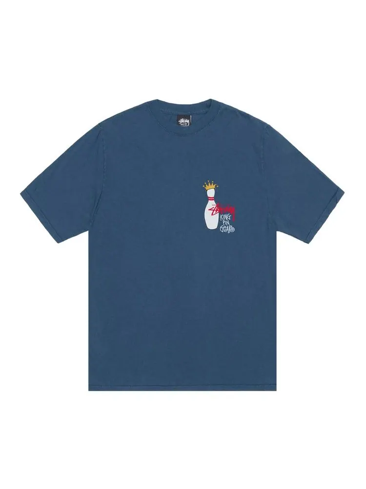 Футболка Stussy Pigment Dyed Kingpin Tee — изображение 1 из 2, темно-синий