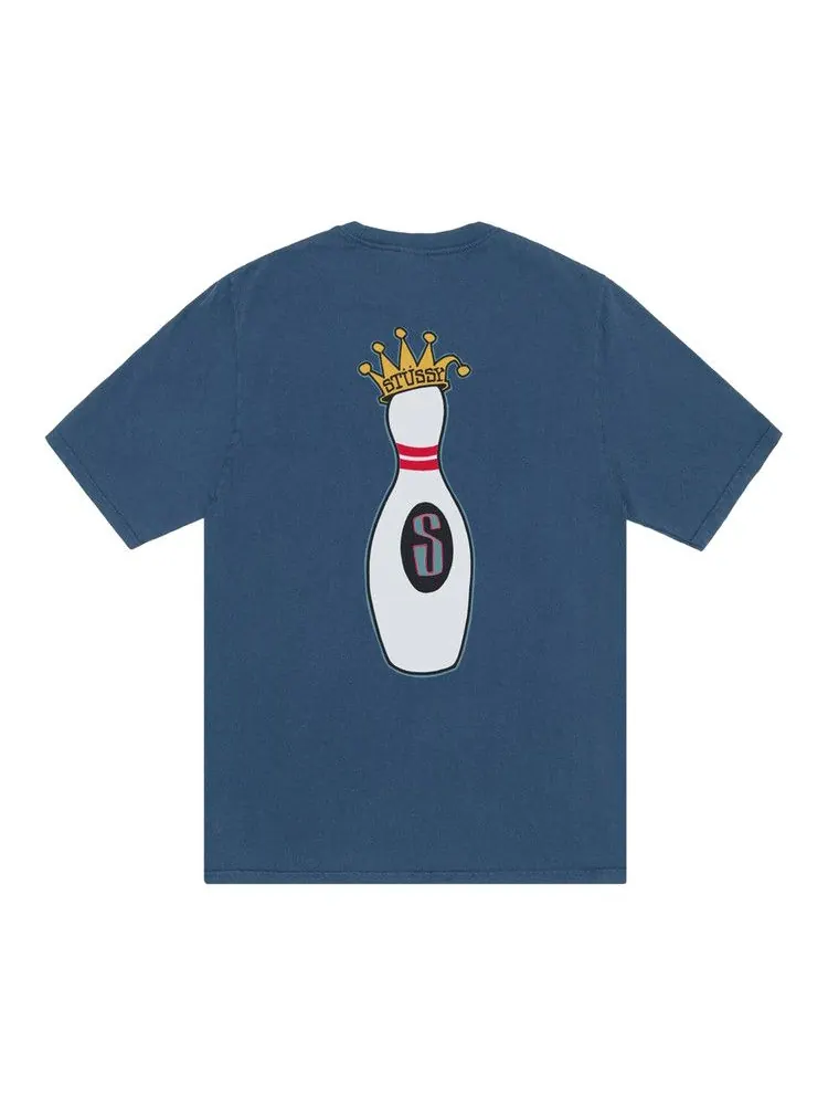 Футболка Stussy Pigment Dyed Kingpin Tee — изображение 2 из 2, темно-синий