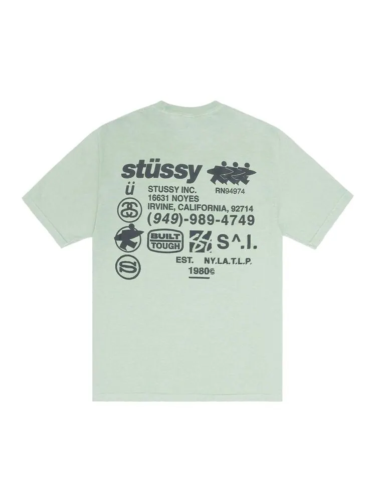 Футболка Stussy Pigment Dyed DNA Tee Granite — изображение 2 из 2, зеленый